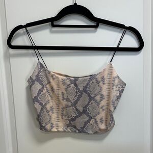 Windsor Snake Print Camisole in Gray and Cream